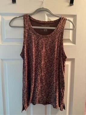 American Eagle Outfitters Burgundy Floral Scoop Neck Tank